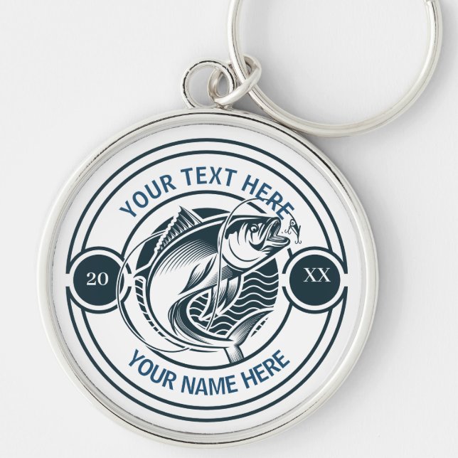 Custom Largemouth Bass Fishing Logo Keychain (Front)