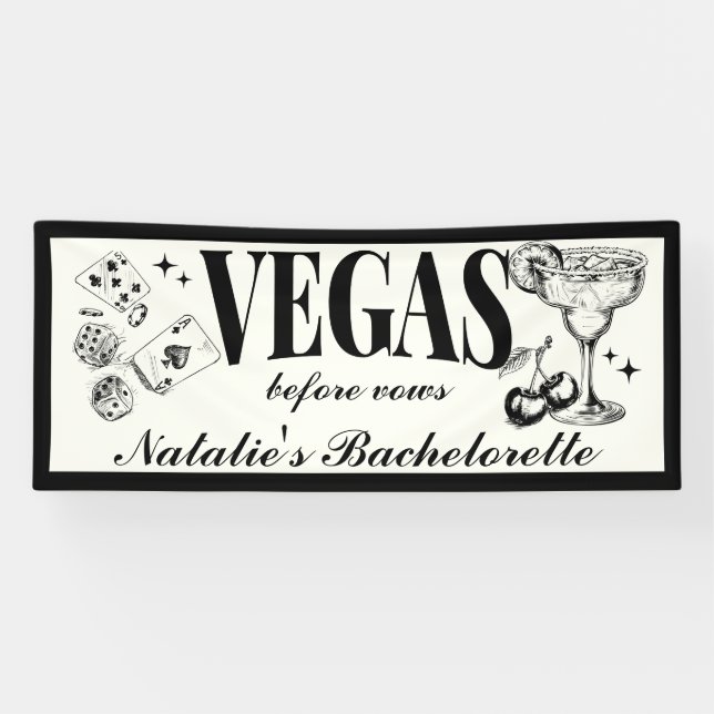 Custom Las Vegas Bachelorette Party Personalized Banner (Horizontal)