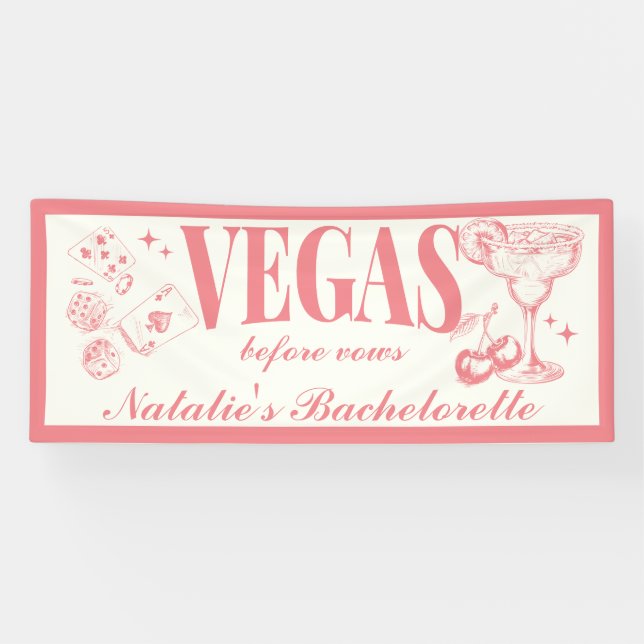 Custom Las Vegas Bachelorette Party Personalized Banner (Horizontal)