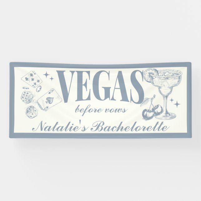 Custom Las Vegas Bachelorette Party Personalized Banner (Horizontal)