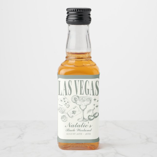 Custom Las Vegas Bachelorette Party Personalized Liquor Bottle Label (Front)