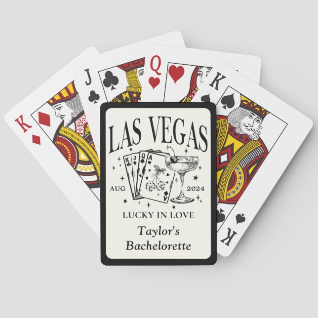 Custom Las Vegas Bachelorette Party Personalized P Playing Cards (Back)
