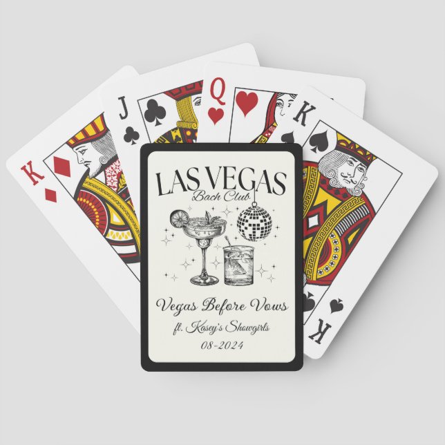 Custom Las Vegas Bachelorette Party Personalized Playing Cards (Back)