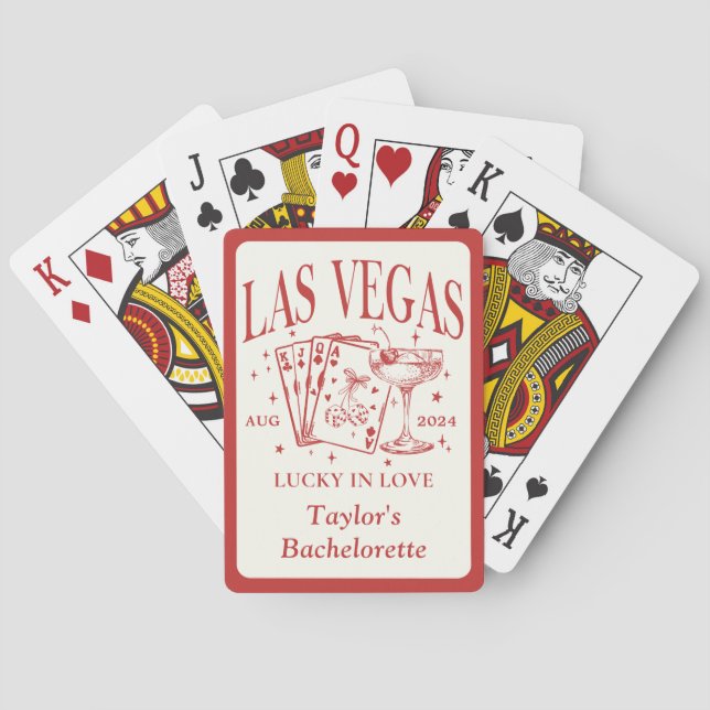 Custom Las Vegas Bachelorette Party Personalized Playing Cards (Back)