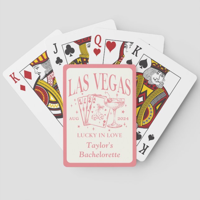 Custom Las Vegas Bachelorette Party Personalized Playing Cards (Back)