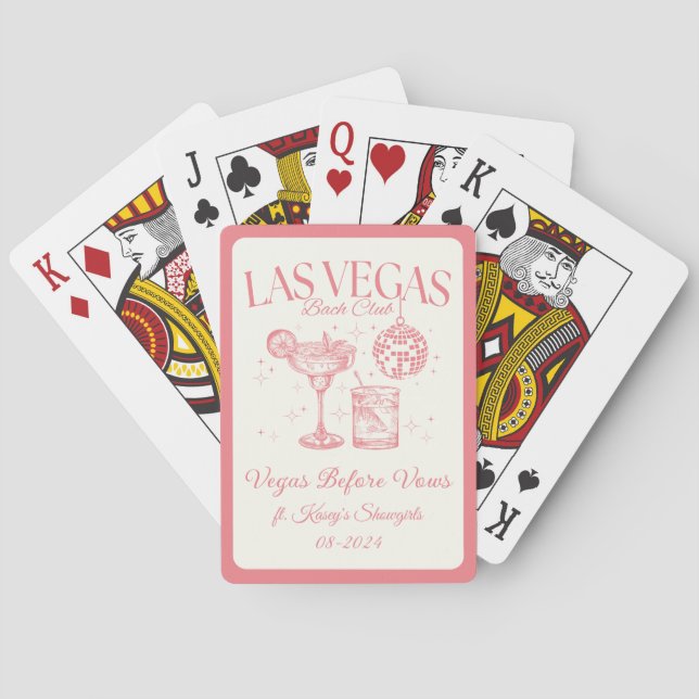 Custom Las Vegas Bachelorette Party Personalized Playing Cards (Back)