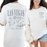 Custom Las Vegas Bachelorette Party Personalized T-Shirt<br><div class="desc">Gear up for your Las Vegas adventure with our Dusty Blue Custom Las Vegas Bachelorette Party Personalized T-Shirt, featuring an eye-catching front and back print design. Designed to capture the essence of your retro casino bach trip, this shirt is adorned with playful elements like poker dice and drink motifs, ensuring...</div>