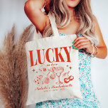 Custom Las Vegas Bachelorette Party Personalized Tote Bag<br><div class="desc">Celebrate your Las Vegas bachelorette party in style with our "Lucky in Love" Custom Las Vegas Bachelorette Party Personalized Tote Bag. This chic and versatile tote bag is designed to be the perfect accessory for your special weekend. Featuring a retro casino-inspired design, it captures the excitement and fun of your...</div>