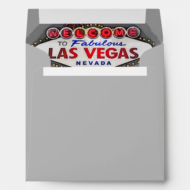 Custom Las Vegas Invitation Silver Grey Envelopes (Back (Bottom))