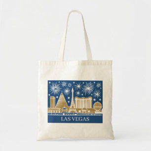 Custom Las Vegas Strip Skyline Vintage Cityscape Tote Bag