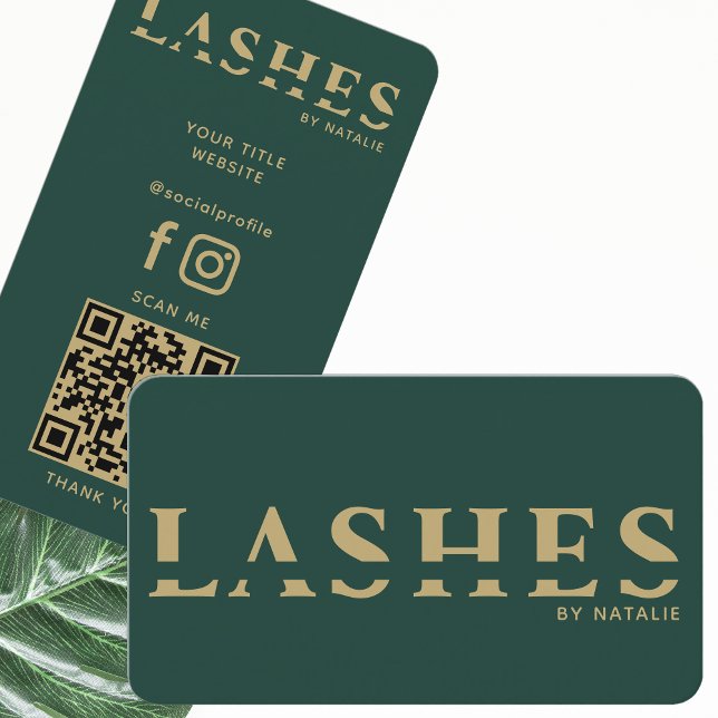 Custom Lash Extension Technician Cool QR Code Business Card (Creator Uploaded)