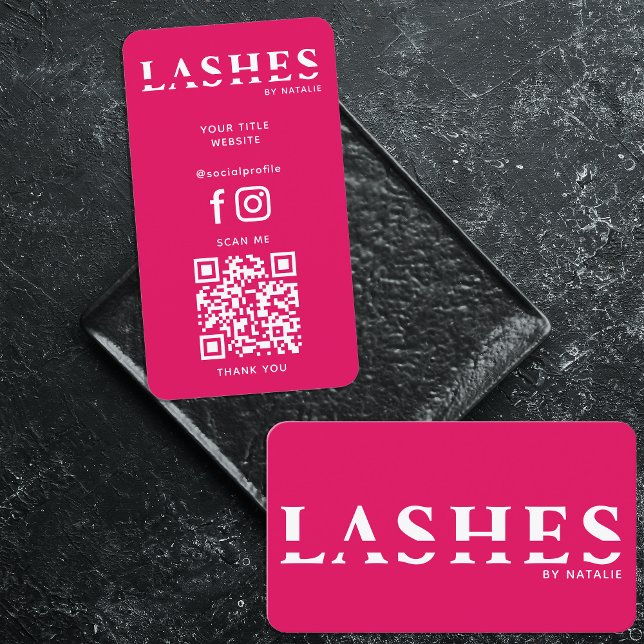 Custom Lash Extension Technician Cool QR Code Business Card (Creator Uploaded)
