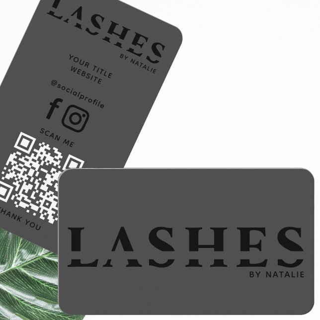 Custom Lash Extension Technician Cool QR Code Business Card (Creator Uploaded)