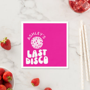 Custom Last Disco Bachelorette Disco Ball Napkin