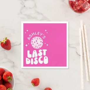 Custom Last Disco Bachelorette Disco Ball Napkin