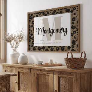 Custom Last Name Wall Art Print Est Wedding Gift  