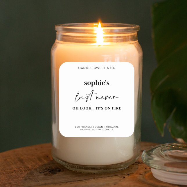 Custom Last Nerve Candle Funny Candle Square Sticker (Creator Uploaded)