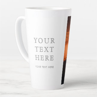 Custom Latte Mug with Text and Photo