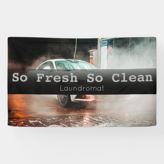 Custom Laundromat Business Banner (Horizontal)
