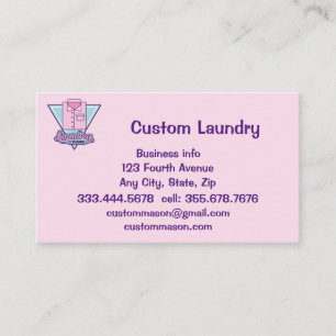 Custom Laundromat Laundry Dry Cleaners Business Card