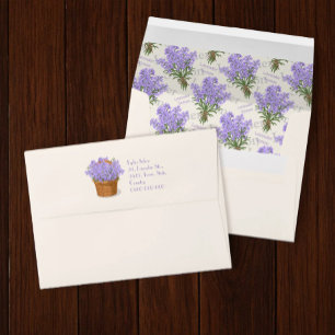 Custom Lavender Basket Envelope with Floral Liner