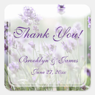 Custom Lavender Bohemian Wedding Favour Stickers