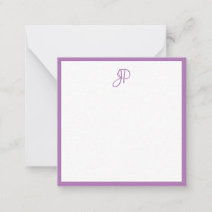 Custom Lavender Colour Handwritten Monogram Card