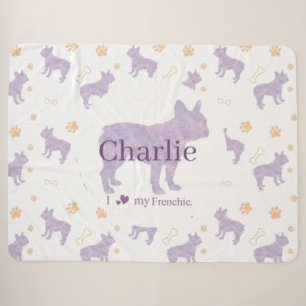 Custom Lavender French Bulldog Blanket Gift