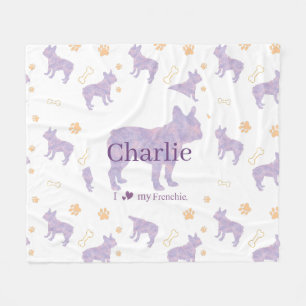 Custom lavender french bulldog Silhouette blanket