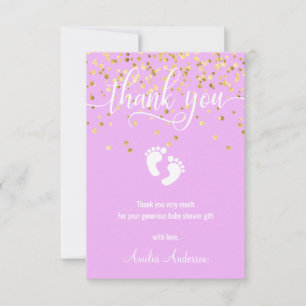 Custom Lavender Gold THANK YOU Baby Shower GIRL
