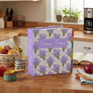Custom Lavender Granny's Recipes Binder
