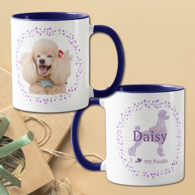 Custom Lavender Poodle Mug Photo Personalized (Créateur téléchargé)