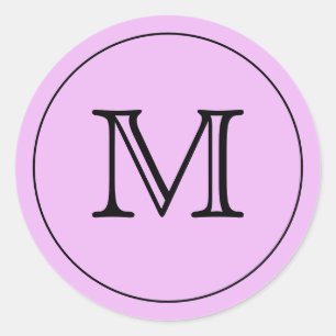 Custom LAVENDER purple Black Monogram Letter Seals