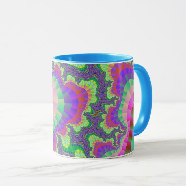 Custom Lavender Rainbow Gear Coffee Mug (Front Right)
