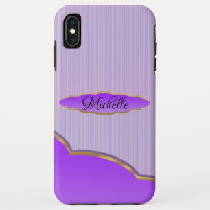 Custom Lavender Stripes iPhone XS Max Case