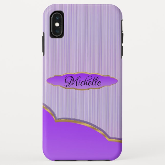 Custom Lavender Stripes iPhone XS Max Case (Back)