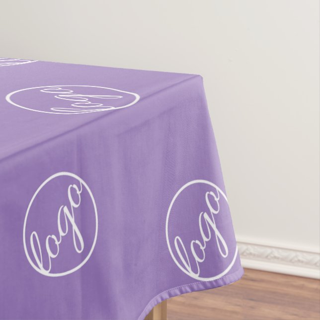Custom Lavender Trade Show Logo Business Tablecloth (In Situ)