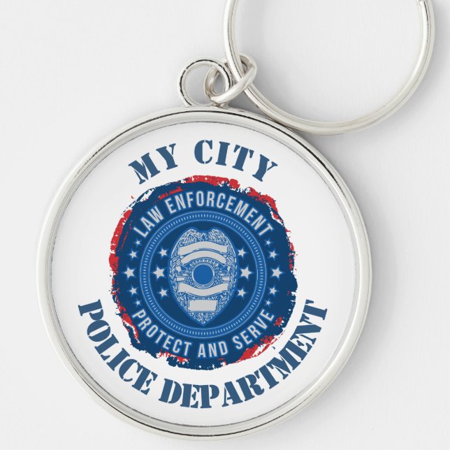 Custom Law Enforcement Badge Keychain (Front)