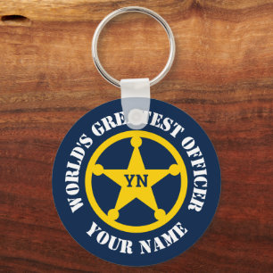 Custom law enforcement police officer photo keycha keychain