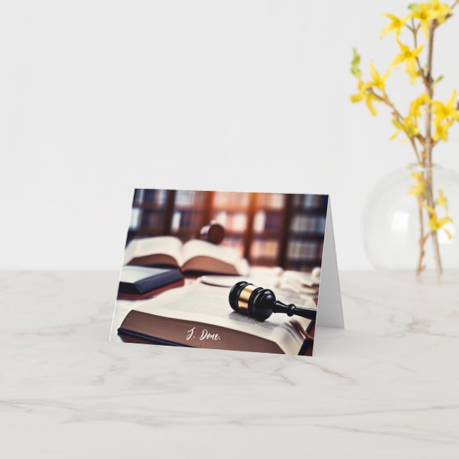 Custom Law School Graduation Book with Gavel Card (Yellow Flower)