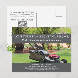 Custom Lawn Care Promotional Postcard