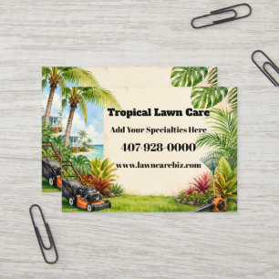 Custom Lawn Care Tropical Landscaping Business Card