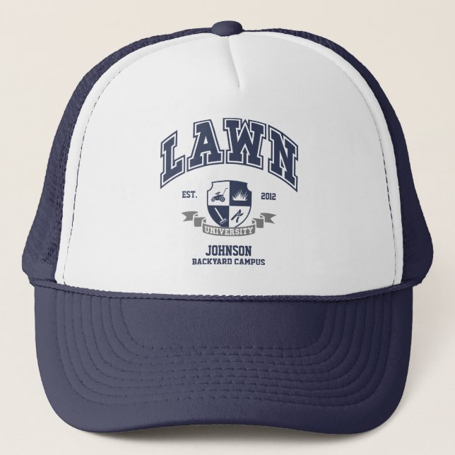 Custom Lawn Mowing Funny Yard Work for Dad Grandpa Trucker Hat (Front)