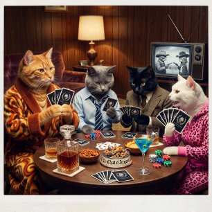 Custom Le Chat d'Argent Noire Personalized Playing Cards
