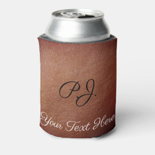 Custom Leather Look Stubby Holder Personalized