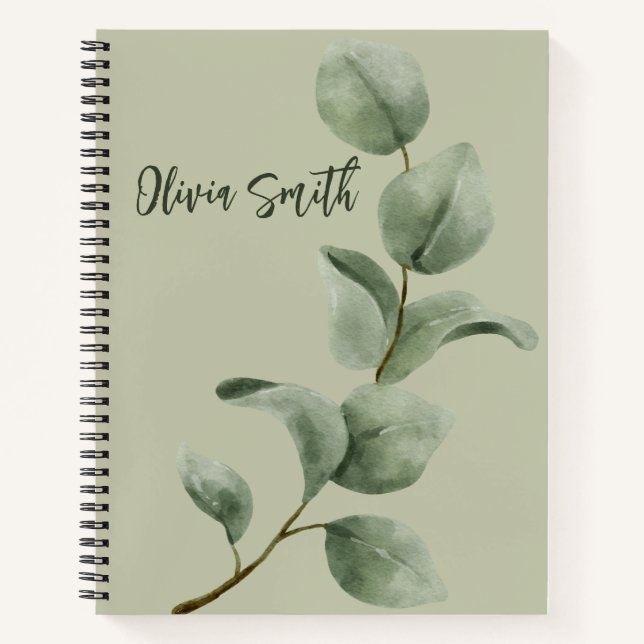 Custom Leaves Notebook with Motivational Quote (Front)