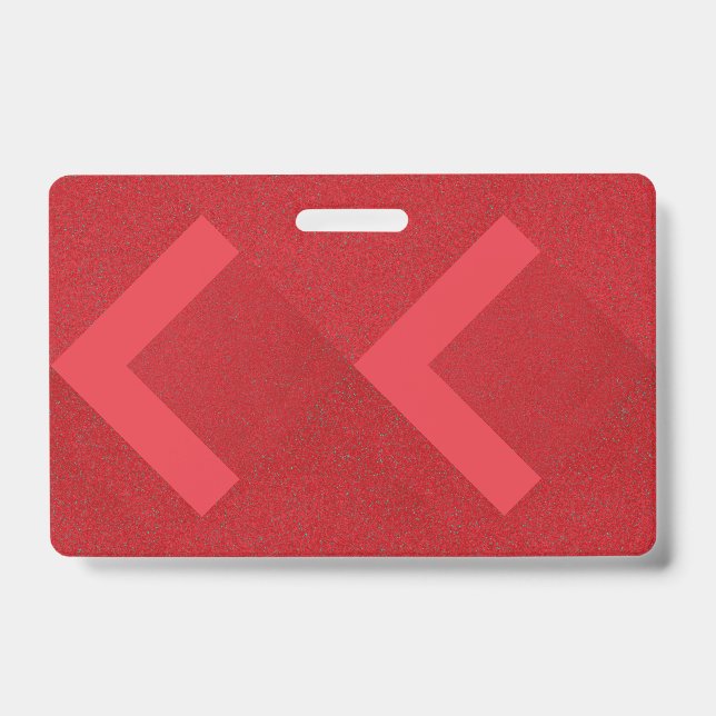 Custom Left Arrows Badge – Red Grain Design (Front)