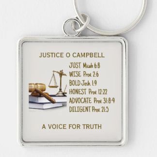 Custom Legal Gavel & Scales Justice Keychain