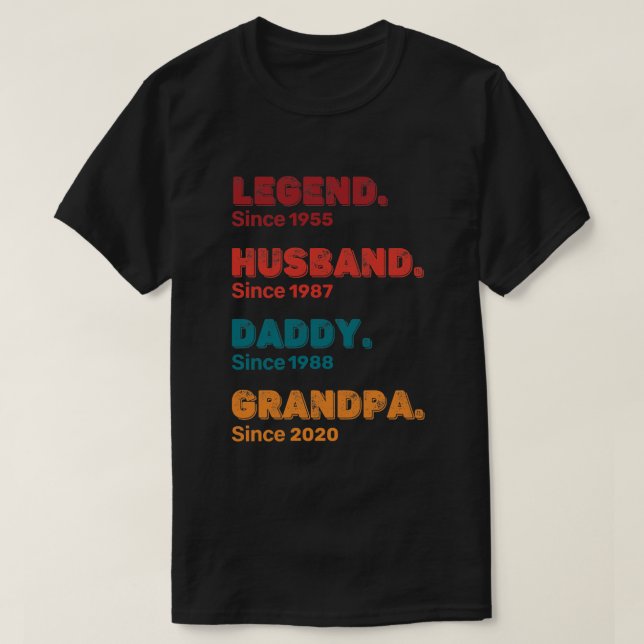 Custom Legend Husband Daddy Grandpa Personalized  T-Shirt (Design Front)
