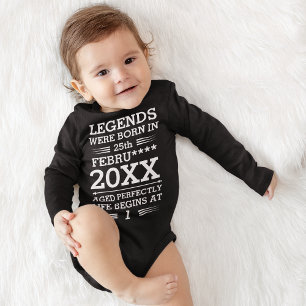 Custom Legends Were Born in Date Month Year Age Ba Baby Bodysuit